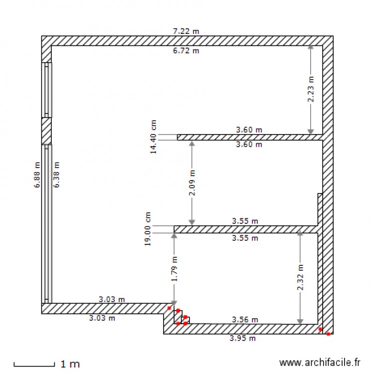 F 10 STUDIO COUPE VERTICALE. Plan de 0 pièce et 0 m2