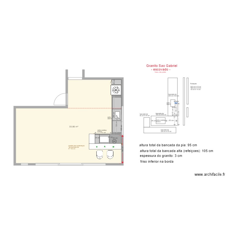 cozinha g. Plan de 0 pièce et 0 m2