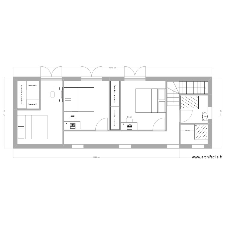 Pomper. Plan de 10 pièces et 104 m2