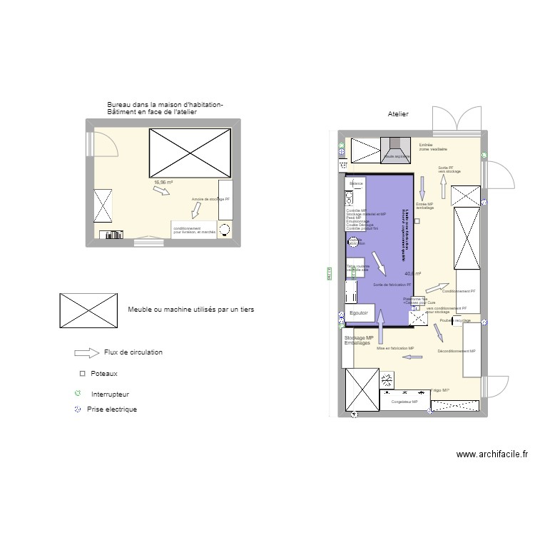 PLan Labo Celie Gaye-Tailhade. Plan de 2 pièces et 58 m2