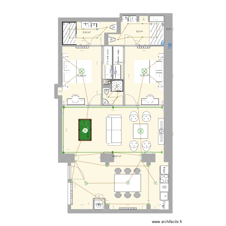 PROJET Montreuil. Plan de 11 pièces et 86 m2