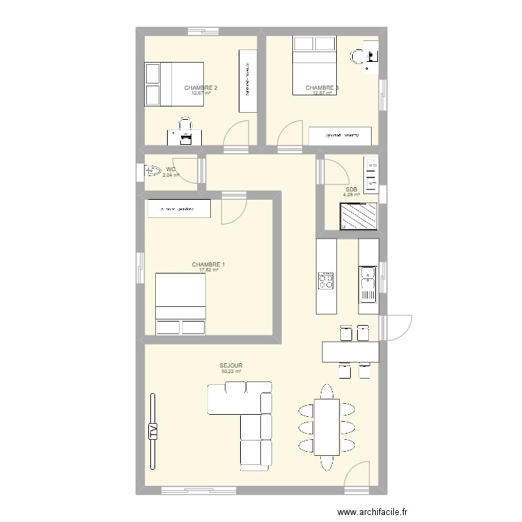 PLAN CONSTRUCTION T4 PLEIN RECTANGLE 2. Plan de 0 pièce et 0 m2
