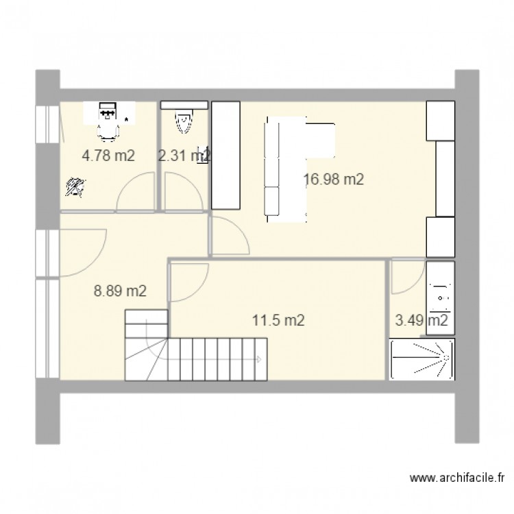 Rez de Jardin v2. Plan de 0 pièce et 0 m2