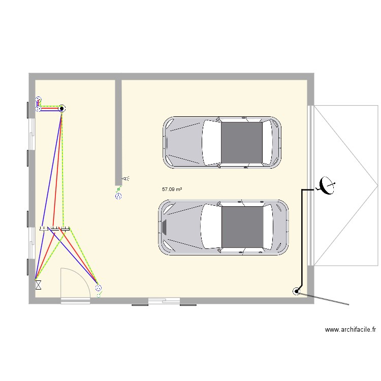Plan electrique garage. Plan de 0 pièce et 0 m2