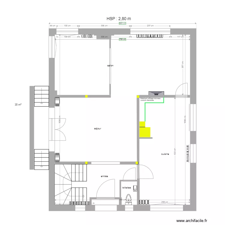 Enghien travaux rez de chauss&eacute;e 05 11 2020. Plan de 