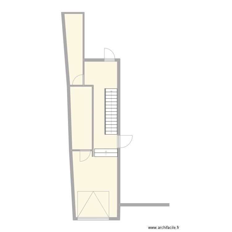 Escalier. Plan de 3 pièces et 45 m2