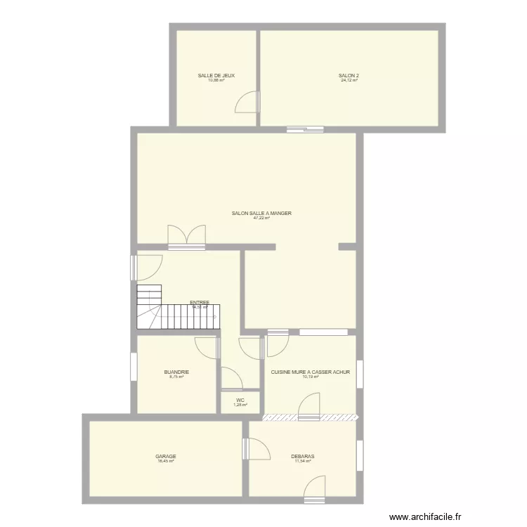 maison Lambersart RDC MODIFIE. Plan de 