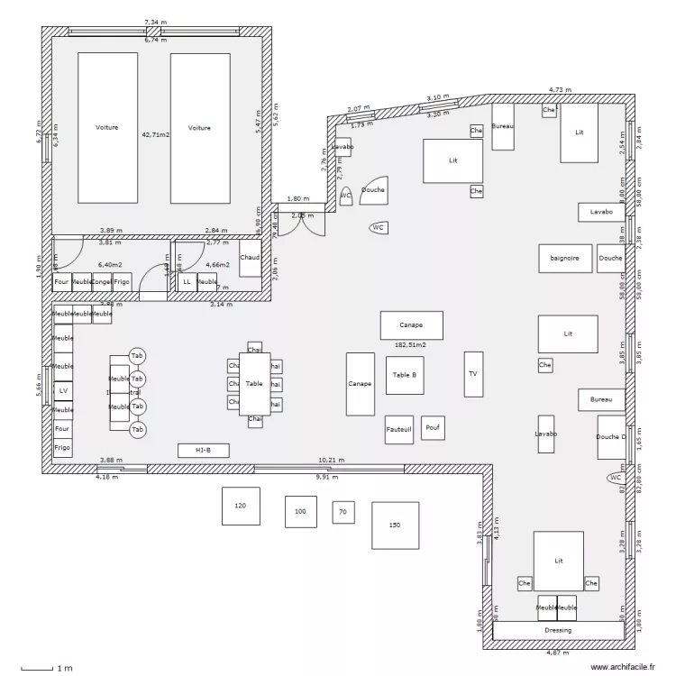 Maison vide. Plan de 
