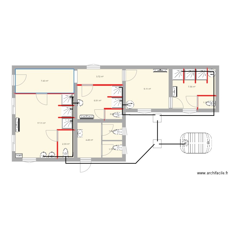 vestiaire arnal fos 3. Plan de 0 pièce et 0 m2