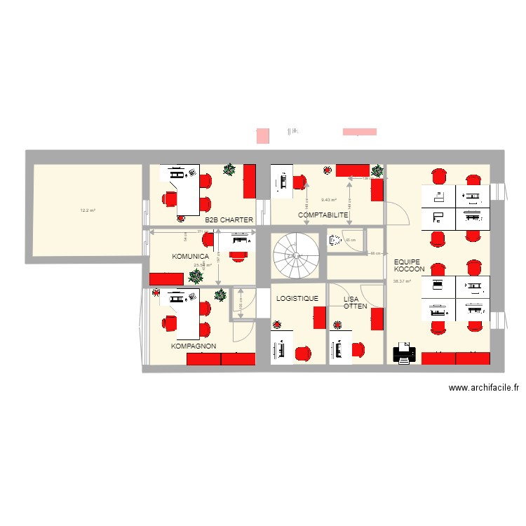 concorde  bureau  3eme etage . Plan de 0 pièce et 0 m2