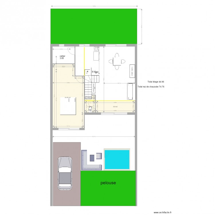 Troisième plan sandy rez de chaussée . Plan de 0 pièce et 0 m2