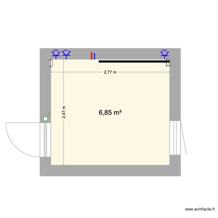 Cuisine Meythet 2026. Plan de 1 pièce et 7 m²