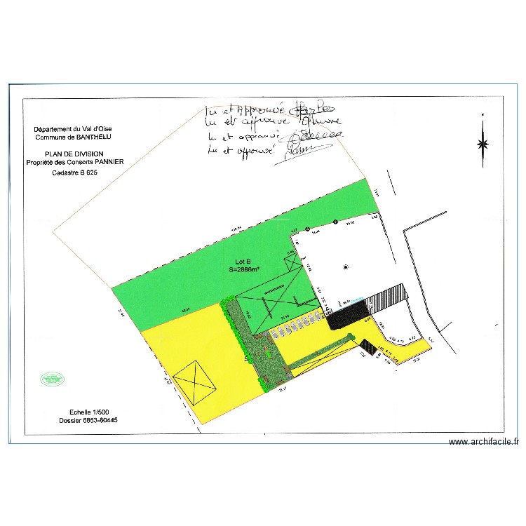 cadastre B625 lot A. Plan de 0 pièce et 0 m2