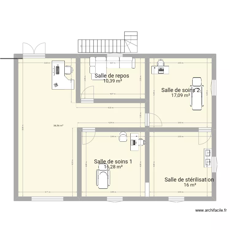 Cabinet dentaire . Plan de 