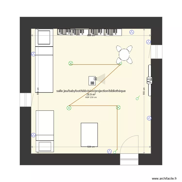 salle de jeux chamblard. Plan de 