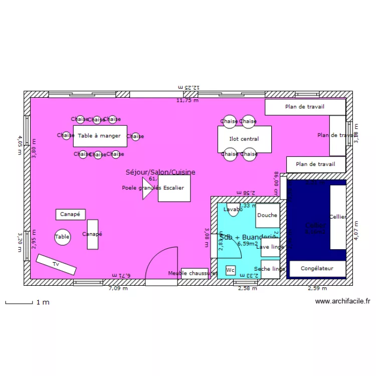 Rez de chaussée Maison Bois / 2ième ébauche. Plan de Rez de chaussée Maison Bois / 2ième ébauche. Plan de