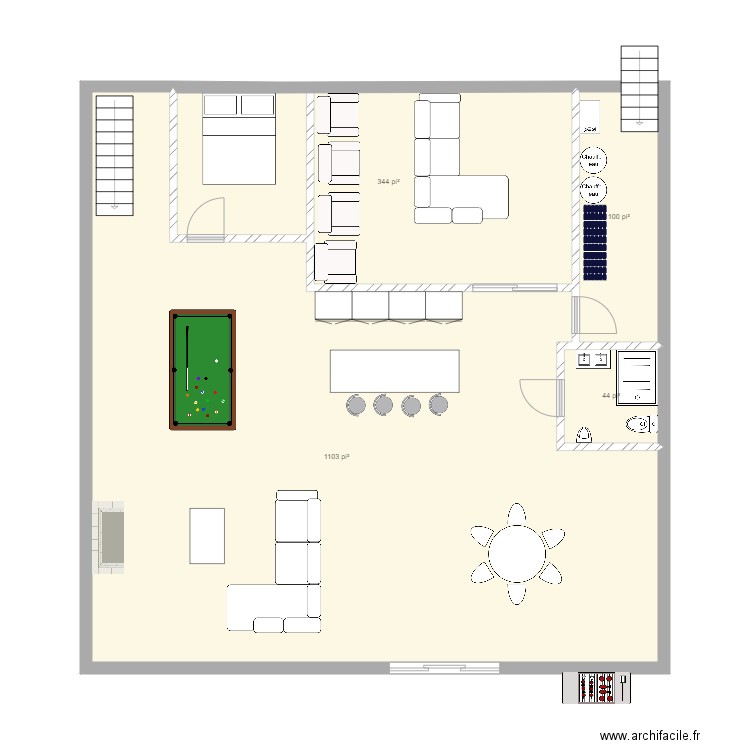 sous sol deux escalier III. Plan de 0 pièce et 0 m2