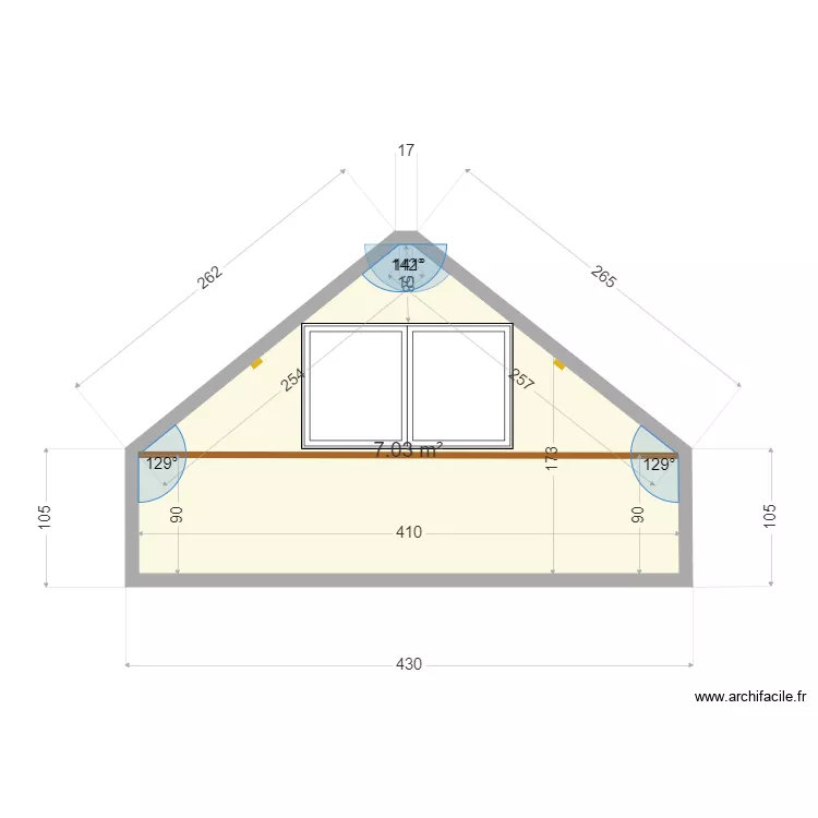 Bureaux pignon sud. Plan de 