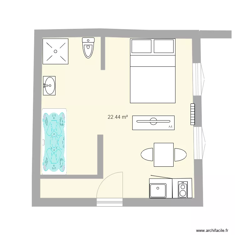 studio spa. Plan de studio spa. Plan de