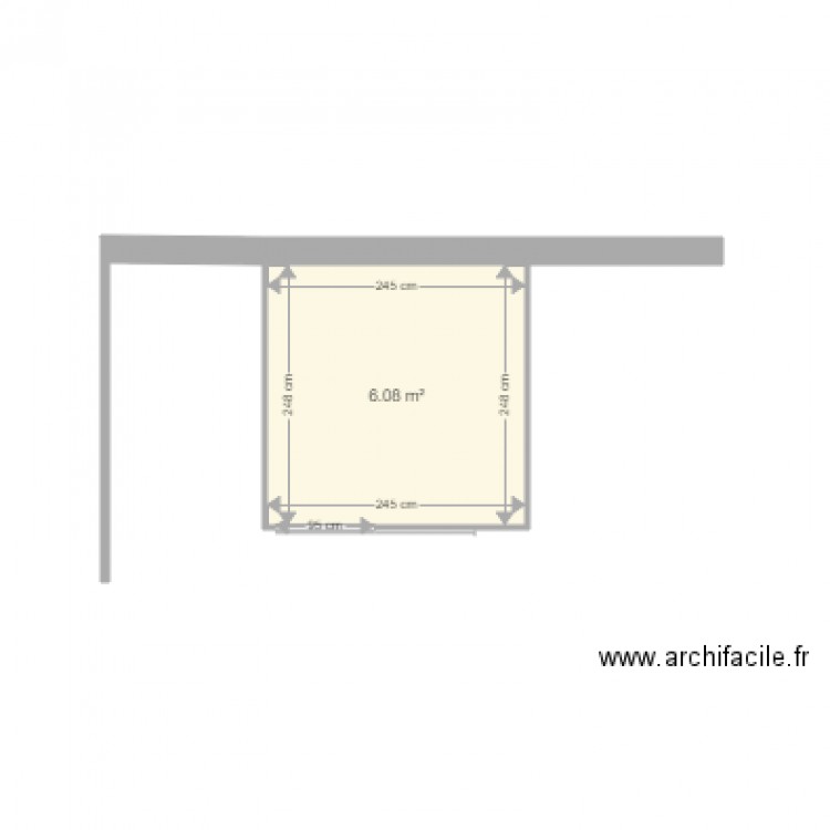 CORNER GENAS. Plan de 1 pièce et 6 m2