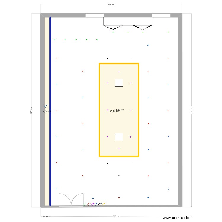 ECL Auberge. Plan de 3 pièces et 121 m2