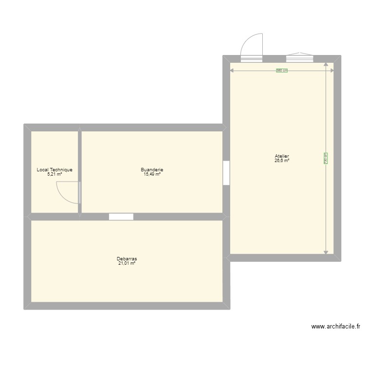 Plan Maison - Sous Sol. Plan de 4 pièces et 68 m2