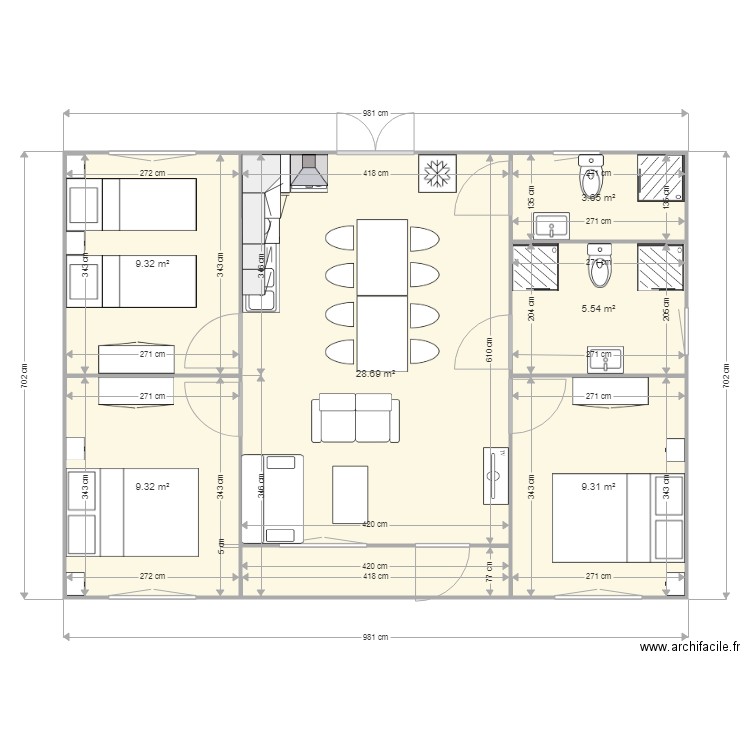 MODELE HERAULT MODIFIE. Plan de 0 pièce et 0 m2