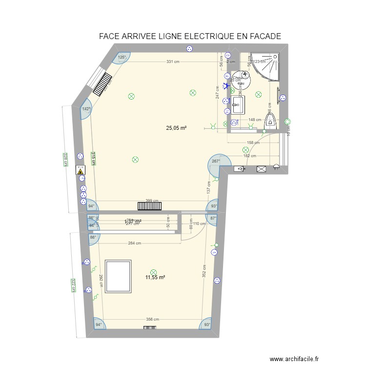 T2 balbigny. Plan de 3 pièces et 38 m2