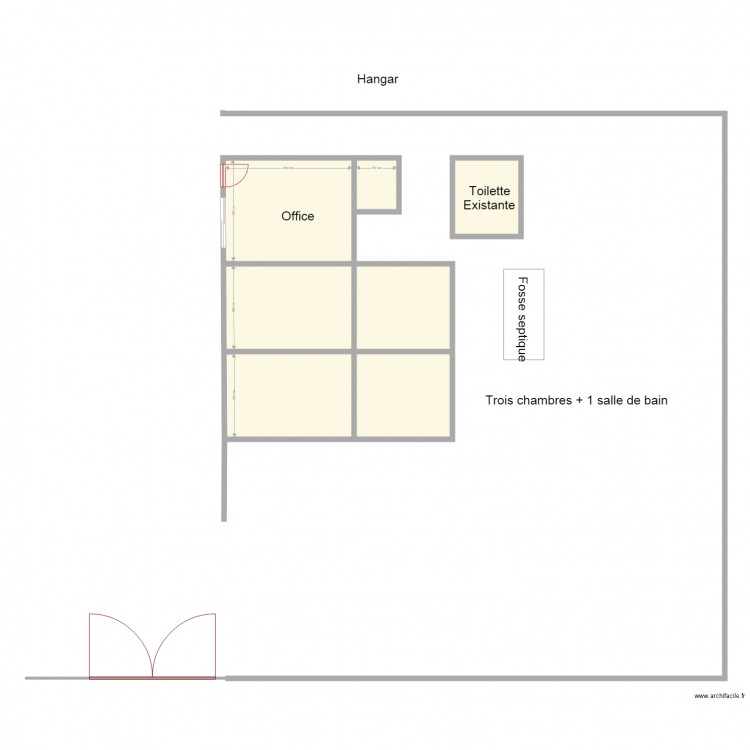 Construction extra hangar hercule. Plan de 7 pièces et 87 m2