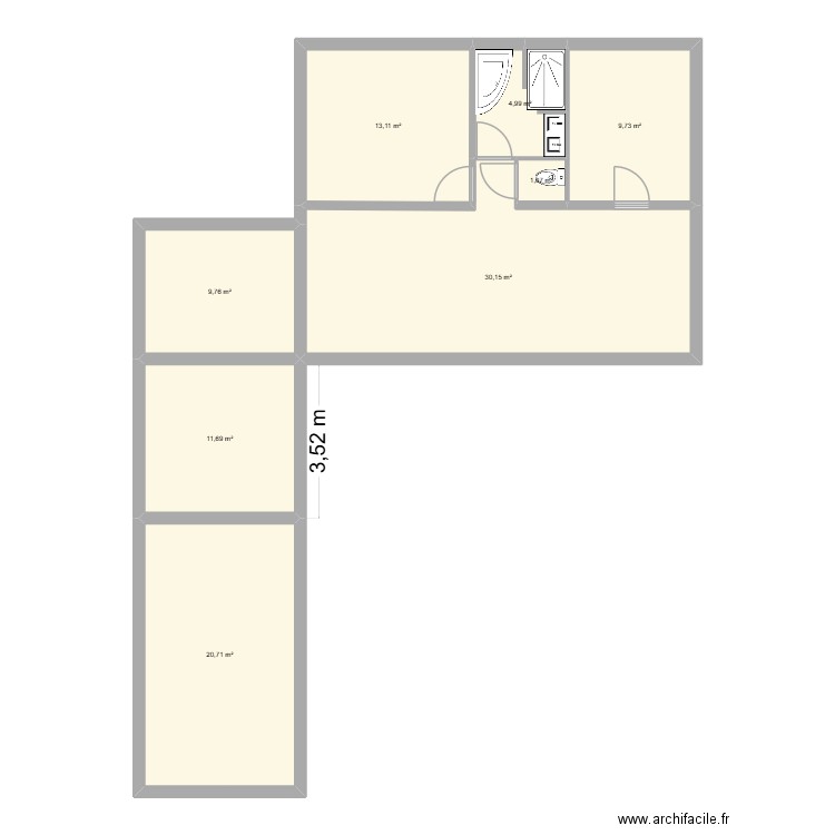 ker marylou wc interieur. Plan de 8 pièces et 101 m2