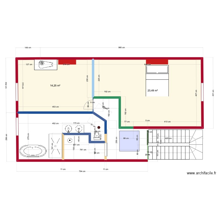 duplex 1. Plan de 0 pièce et 0 m2