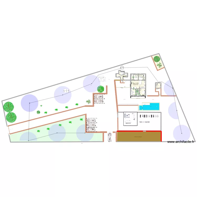 implantation citerne eau potable mesures pour Alessio. Plan de 