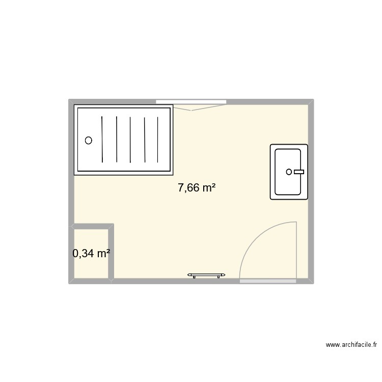 sdb jaureguiberry saubrigues. Plan de 2 pièces et 8 m2