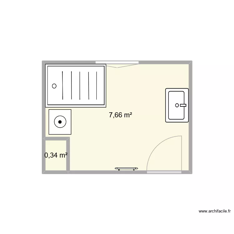 sdb jaureguiberry saubrigues. Plan de 2  et 8 m²