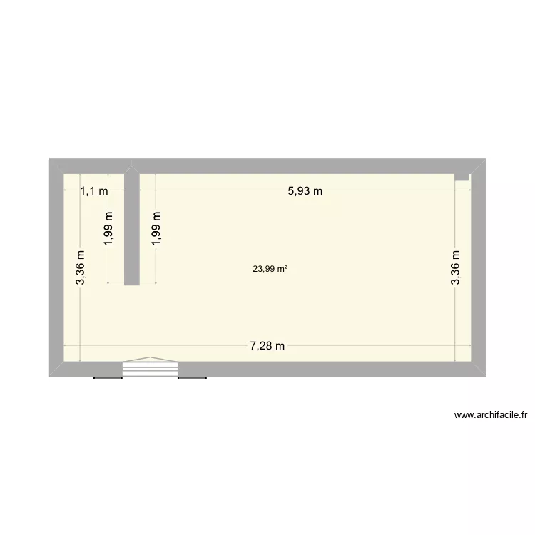 Salon. Plan de 1  et 24 m²