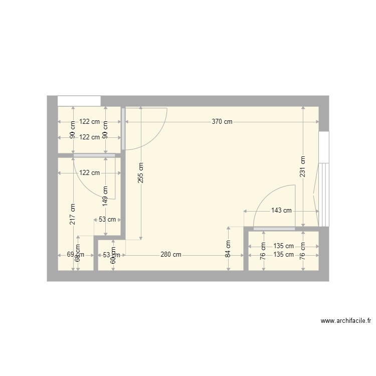 drilholle plan cote cloison. Plan de 4 pièces et 15 m2