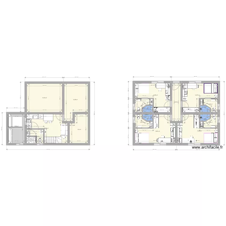 APPARTEMENT T1 droite. Plan de 