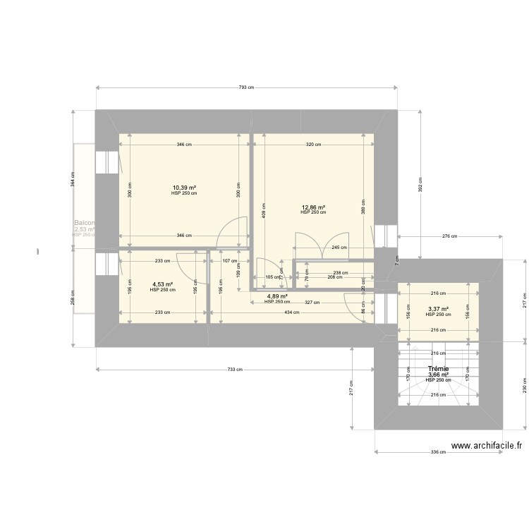 Saint Marc le Blanc existant. Plan de 18 pièces et 123 m2