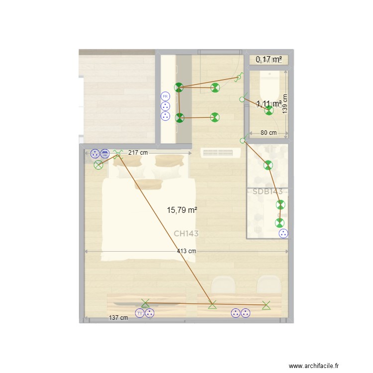 Studio143. Plan de 5 pièces et 19 m2