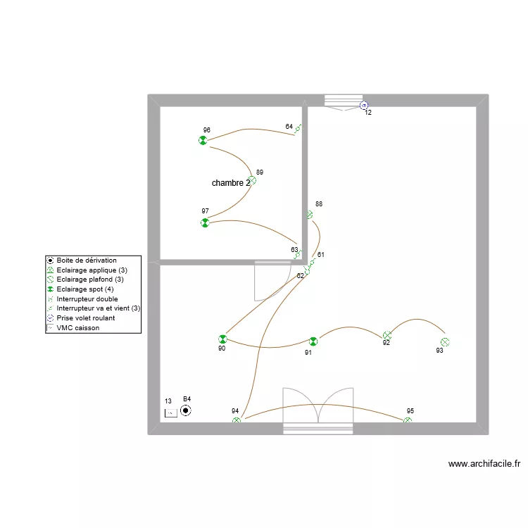 jeremy1Etage &eacute;clairage. Plan de 