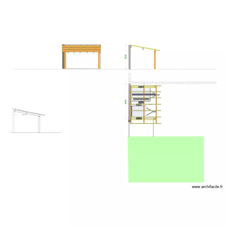 Abri remorques. Plan de 