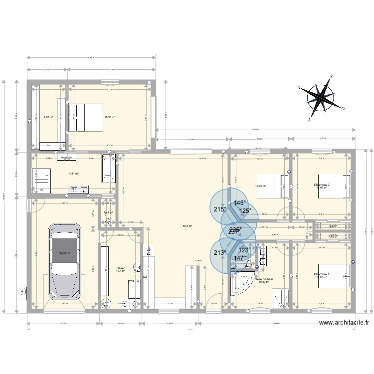 Maison Complete. Plan de 14 pièces et 182 m2