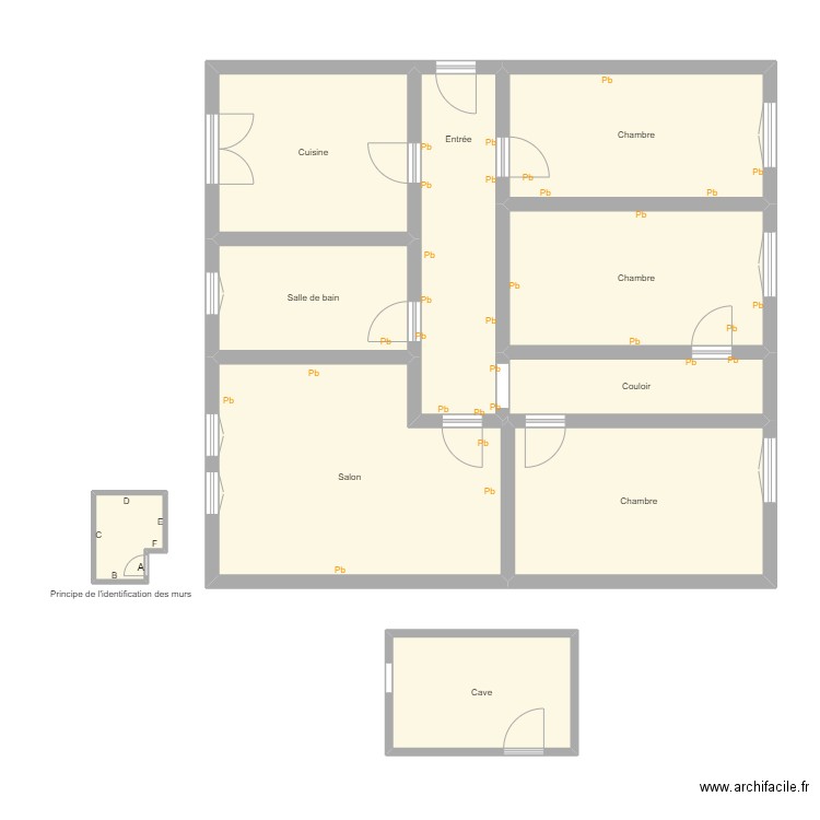 Croquis MICHEL Rch. Plan de 10 pièces et 108 m2