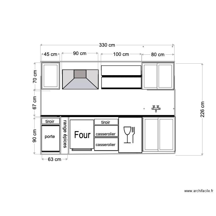 façade cuisine 25 avril 2021. Plan de 0 pièce et 0 m2