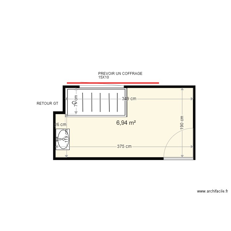 DAMBRINE JONATHAN . Plan de 1 pièce et 7 m2