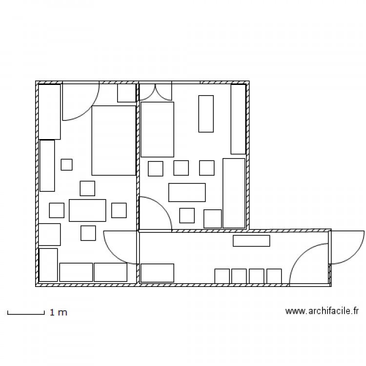 base salon 1 avec mobilier. Plan de 0 pièce et 0 m2