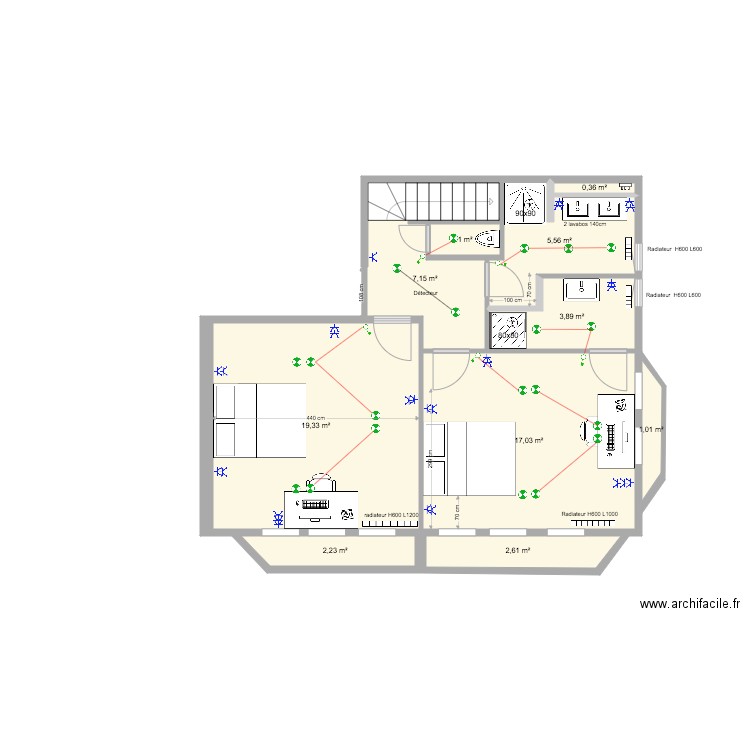 Appart 3eme Soignies combles V3. Plan de 10 pièces et 60 m2