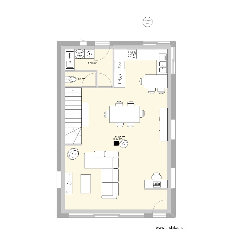 milioin 3. Plan de 24 pièces et 196 m2