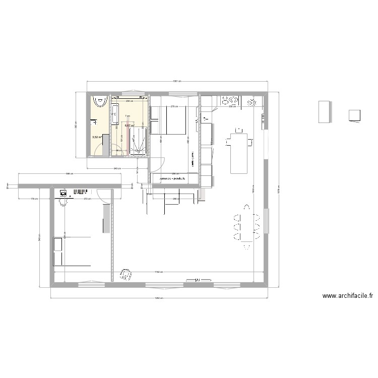 nouveau plan 2chambres. Plan de 2 pièces et 10 m2