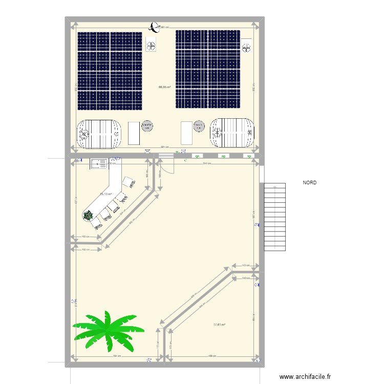 RIAD FIFI TERRASSE ELECTRICITE. Plan de 4 pièces et 170 m2